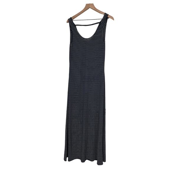 Ann Taylor Sleeveless Scoop Neck Blue and White Striped Maxi Dress Size Small - Picture 1 of 5
